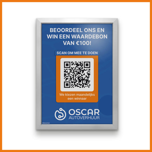 Reviewbord met QR-code