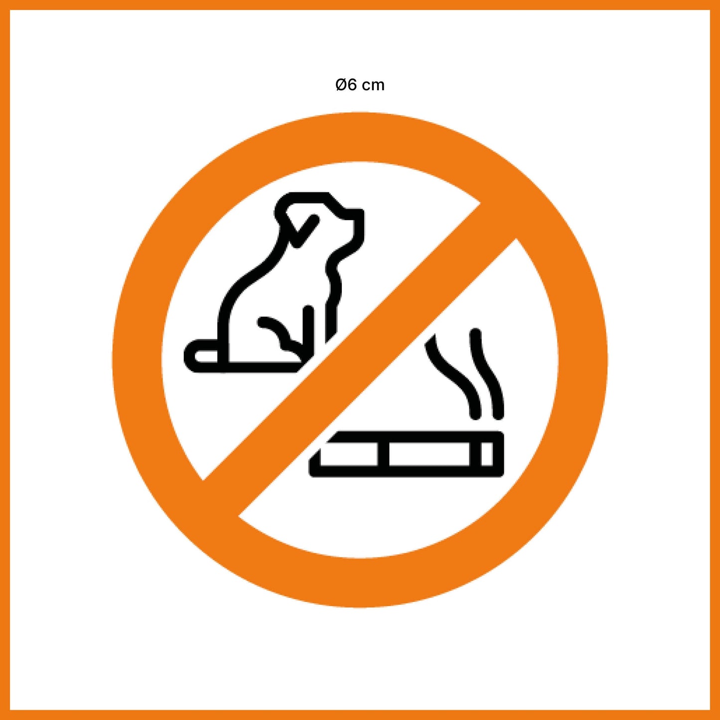 No smoking & animals sticker (5 pieces)