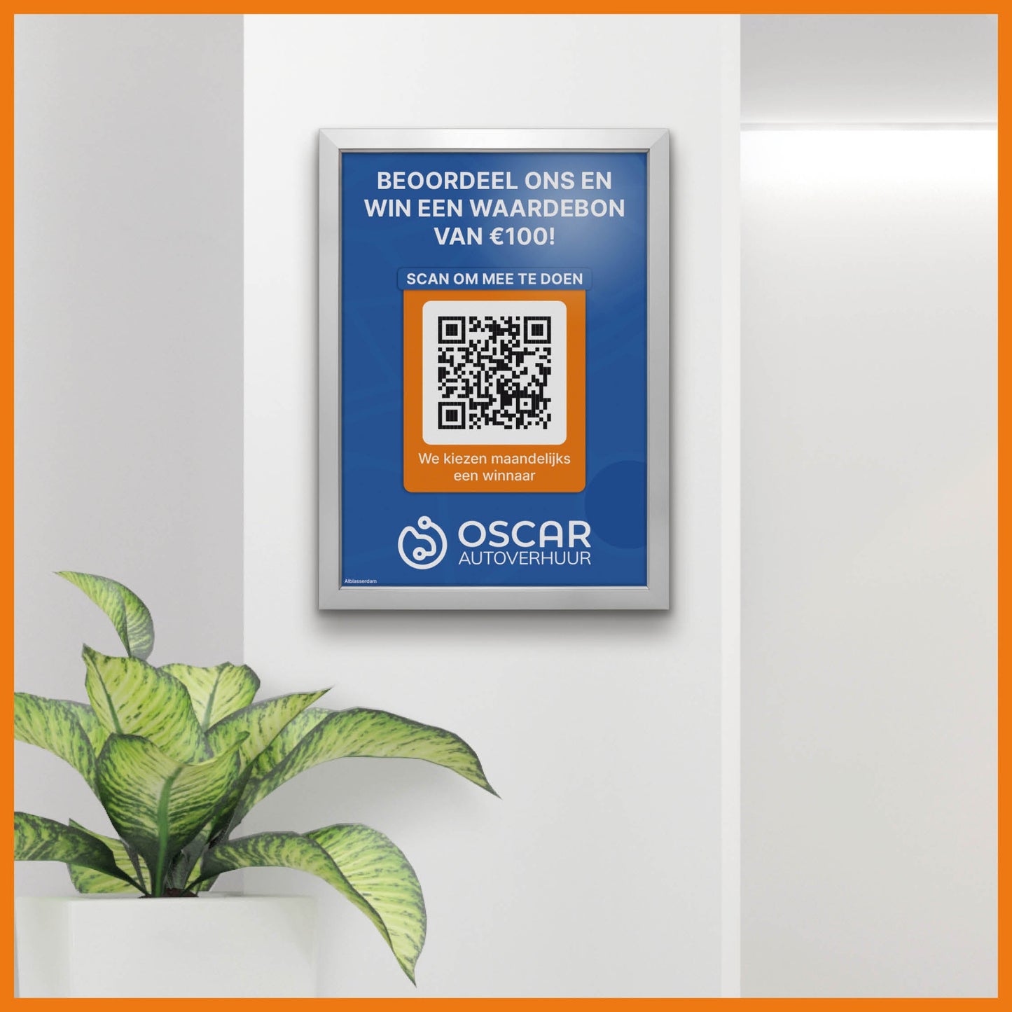 Reviewbord met QR-code