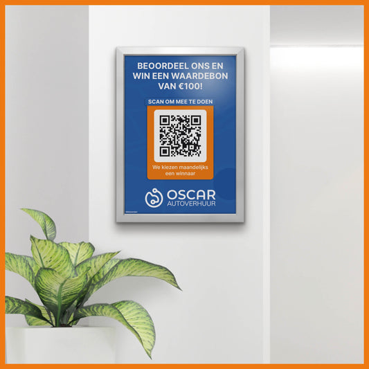 Reviewbord met QR-code